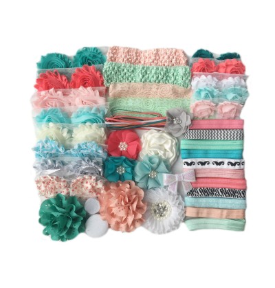 Coral and Mint Baby Shower Headband Kit