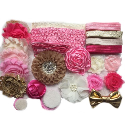 Mini Pink and Gold Baby Shower Headband Kit