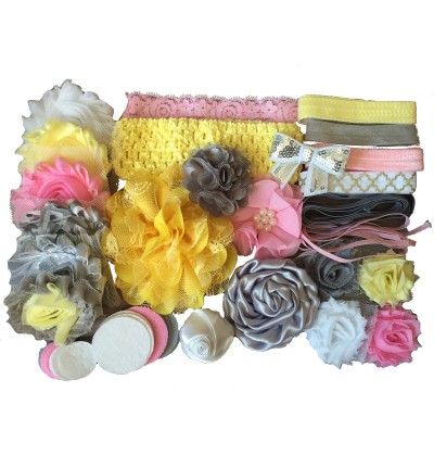 Mini Yellow and Grey Baby Shower Headband Kit