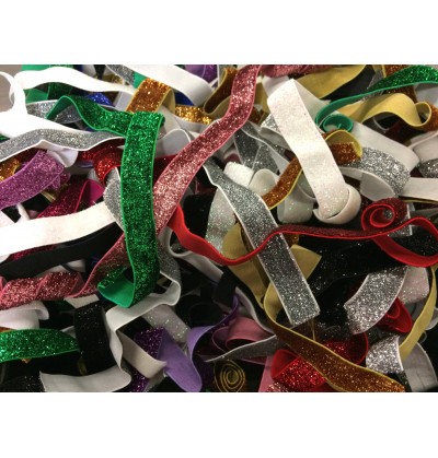 Grab Bag of Glitter 5/8" Fold Over Elastic (10 count)