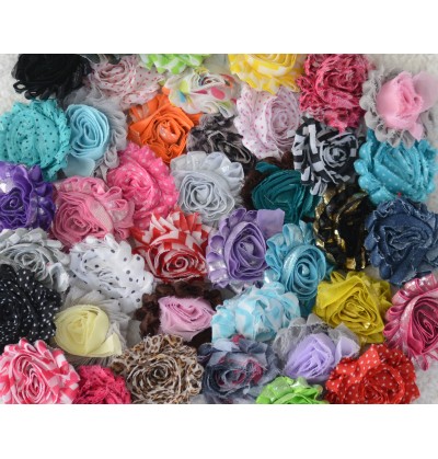 Grab Bag of 2.5" Prints and Patterns Shabby Chiffon Flowers