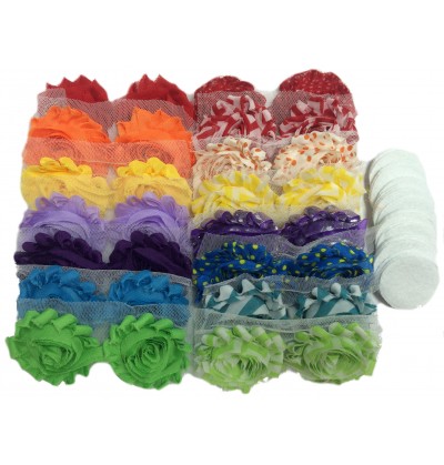 Rainbow Themed 2.5" Shabby Flower Grab Bag w/ Felts (30...