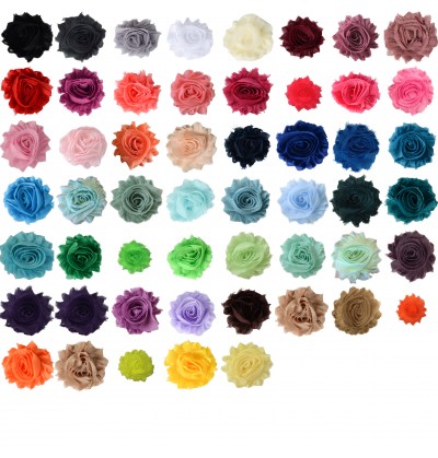 2.5" Colored Shabby Chiffon Flowers