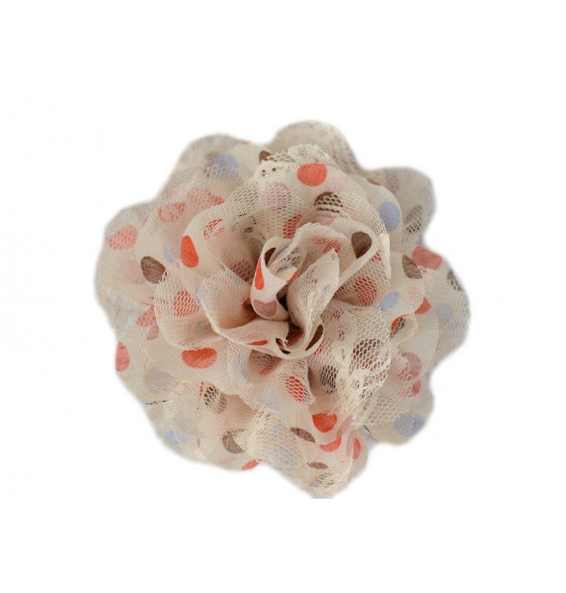Fall Dots 3.75" Lace Flower