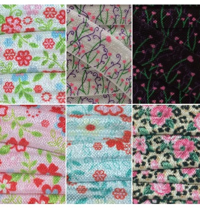 Floral Prints 5/8" Fold Over Elastic