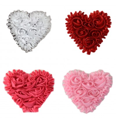 3" Heart Shaped Shabby Flowers