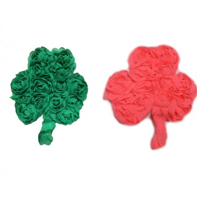 3" Shamrock Shaped Shabby Flowers