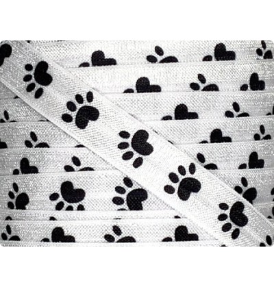 Paw Print 5/8" Fold Over Elastic