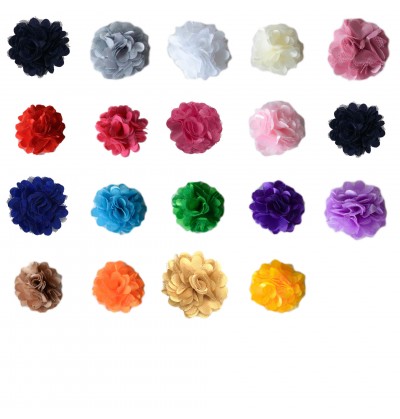 2" Satin Puff Flower Grab Bag - 10 pieces