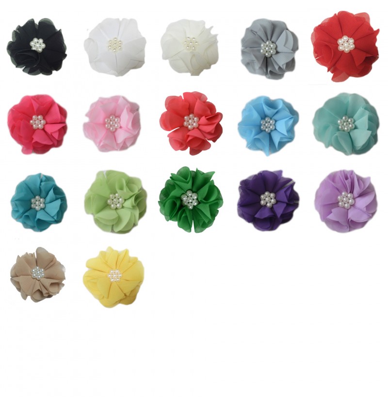 2.5" Chiffon Pearl Flower