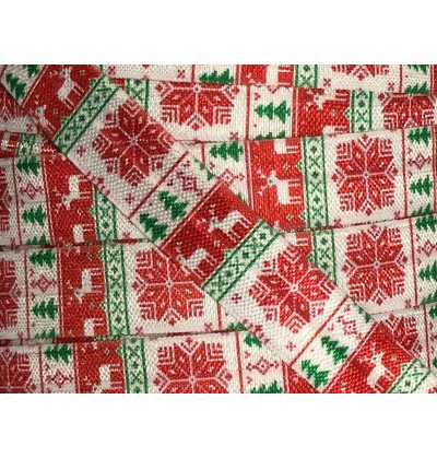 Christmas Print 5/8" Fold Over Elastic