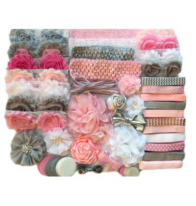 Pink and Grey Baby Shower Headband Kit