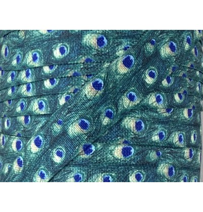 Peacock Feathers 5/8" Fold Over Elastic