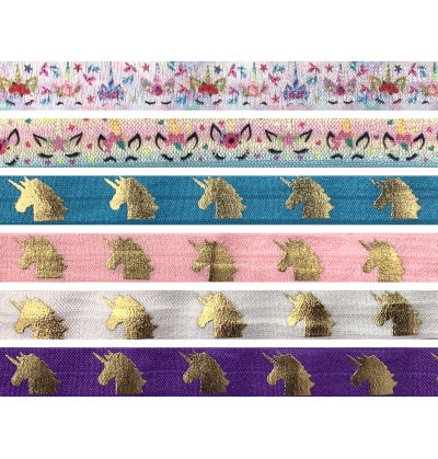 Unicorn Prints 5/8" Fold Over Elastic