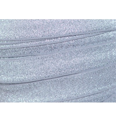 Shimmery Silver 5/8" Fold Over Elastic