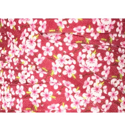 Scarlett w/ Cherry Blossoms 5/8" Fold Over Elastic