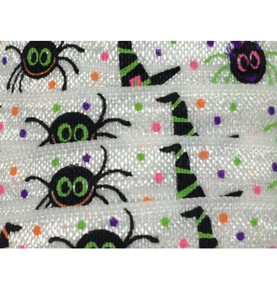 Halloween Spiders 5/8" Fold Over Elastic