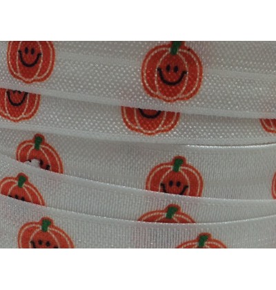 Happy Pumpkin 5/8" Fold Over Elastic