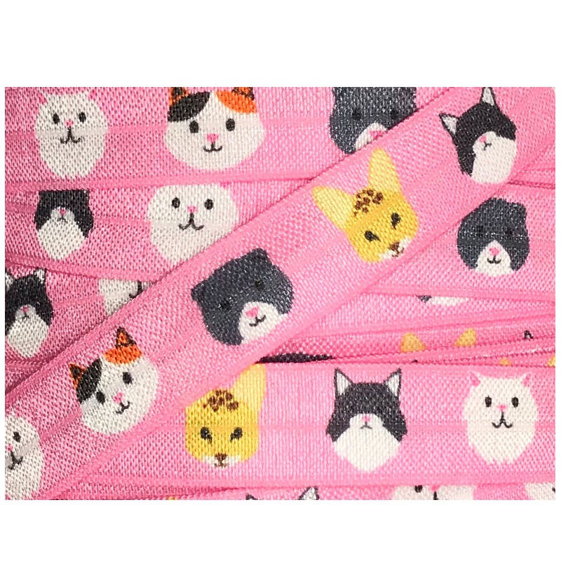 Kitties 5/8" Fold Over Elastic