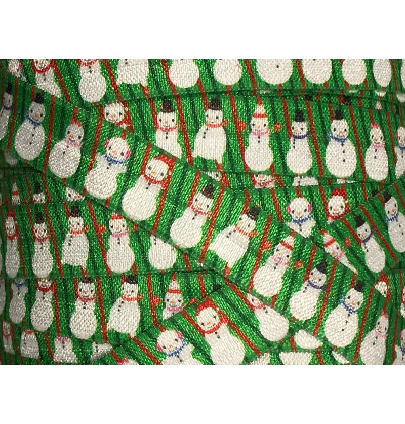 Green w/ Snowmen 5/8" Fold...