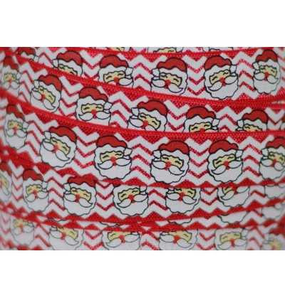 Happy Santa 5/8" Fold Over Elastic