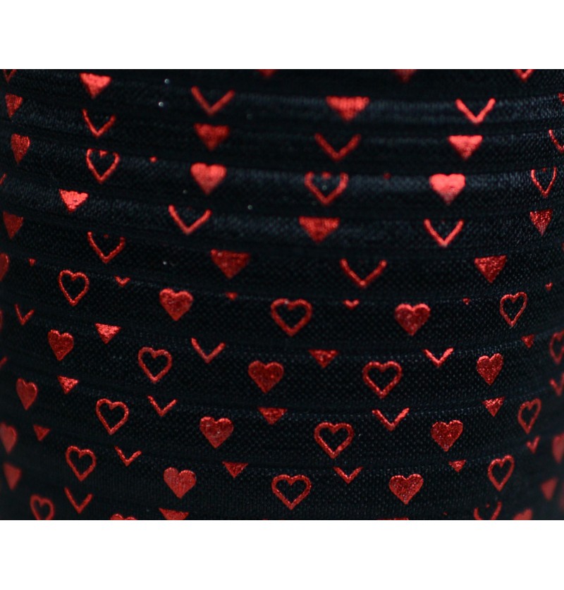 Black w/ Red Foil Hearts...