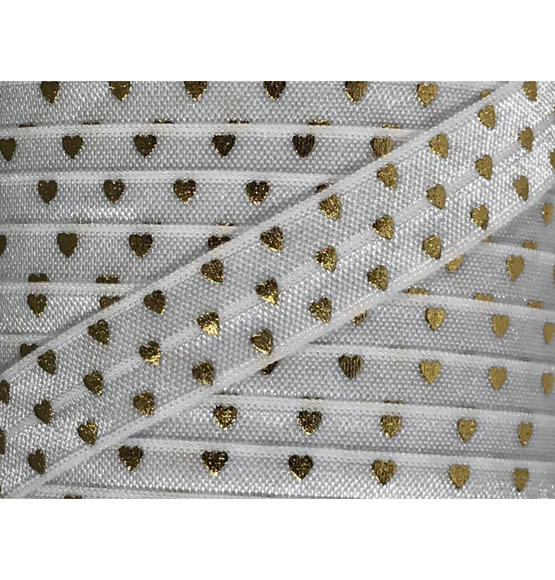 White w/ Gold Foil Hearts...