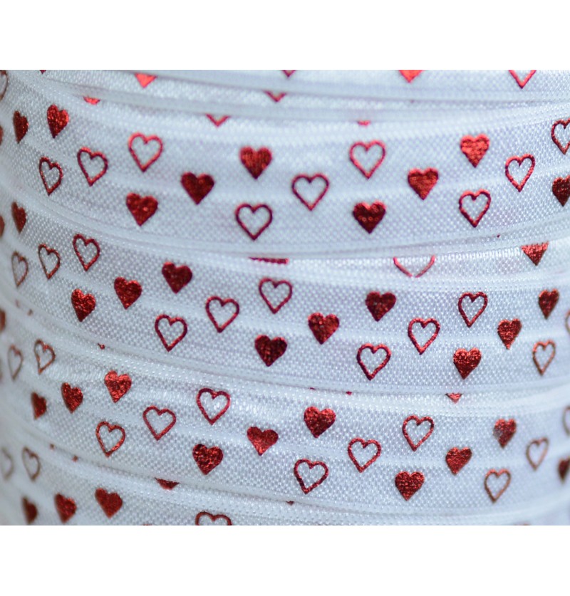 White w/ Red Foil Hearts...